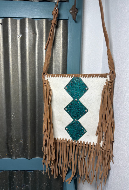Shyanne Handbags - Shyanne Country Western Hair-on-Hide Cowhide Fringe Crossbody Purse Bag Leather
